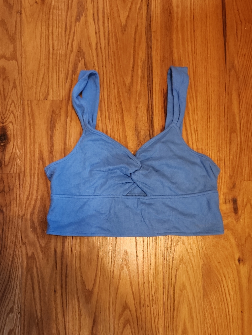 Madewell Light Blue Keyhole Crop Top